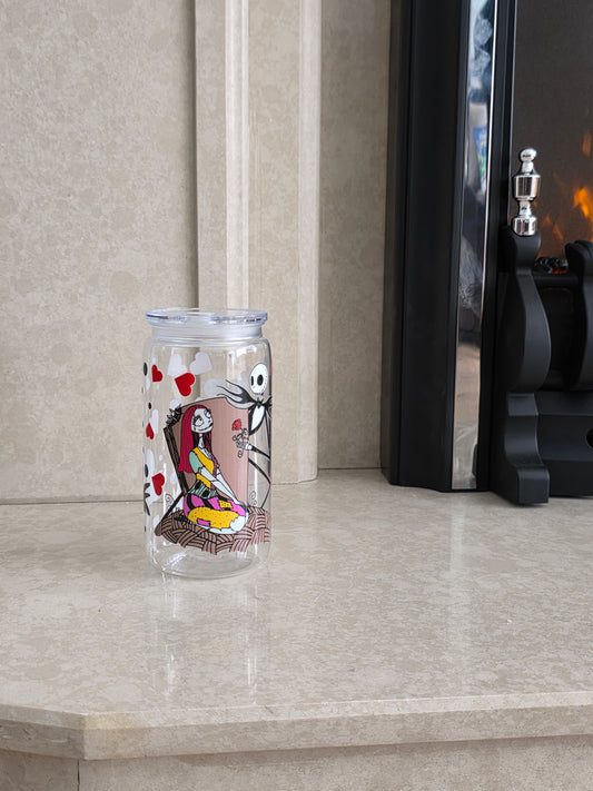 Plastic water bottle with straw & lid