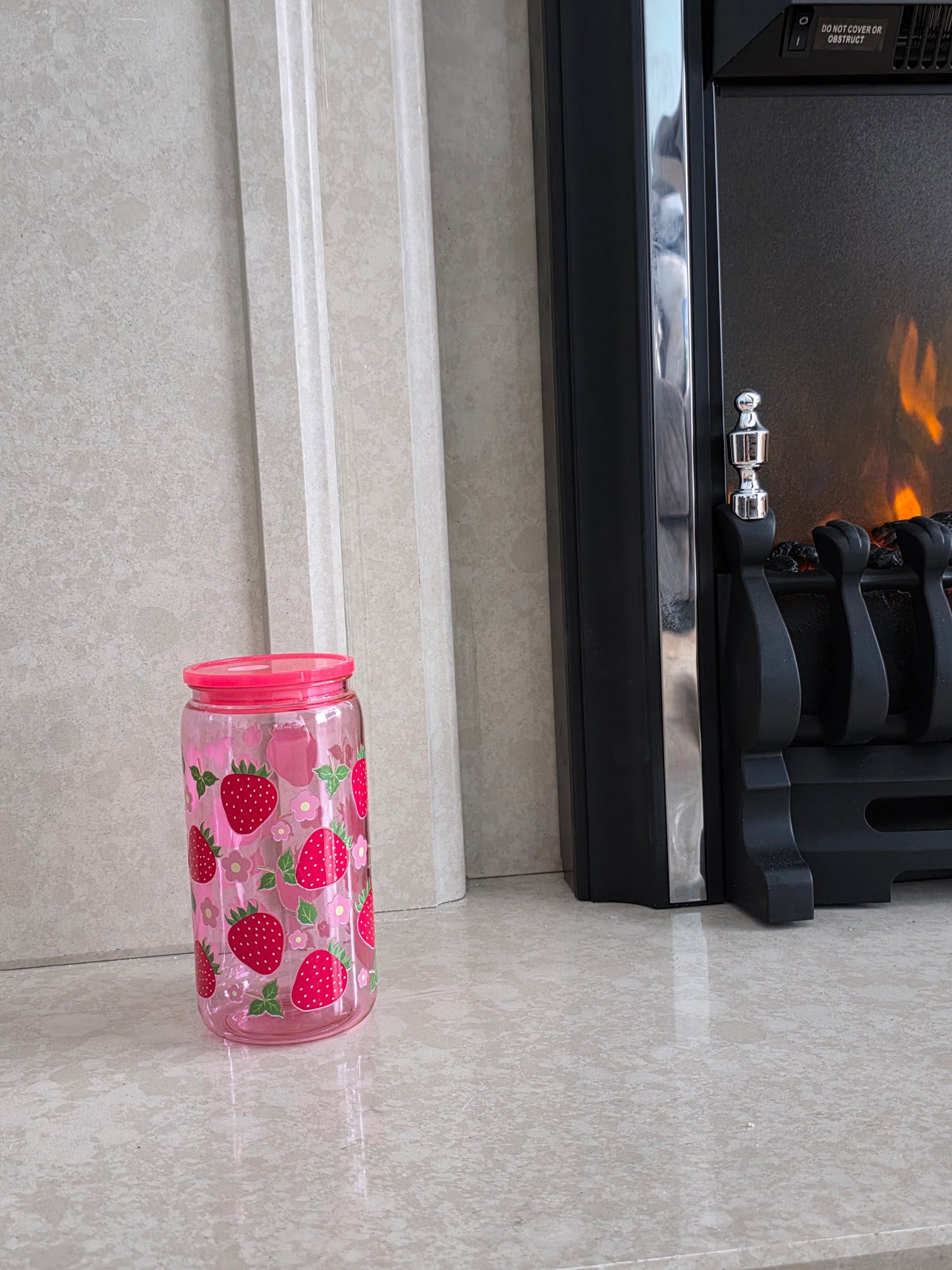 Plastic water bottle with straw & lid