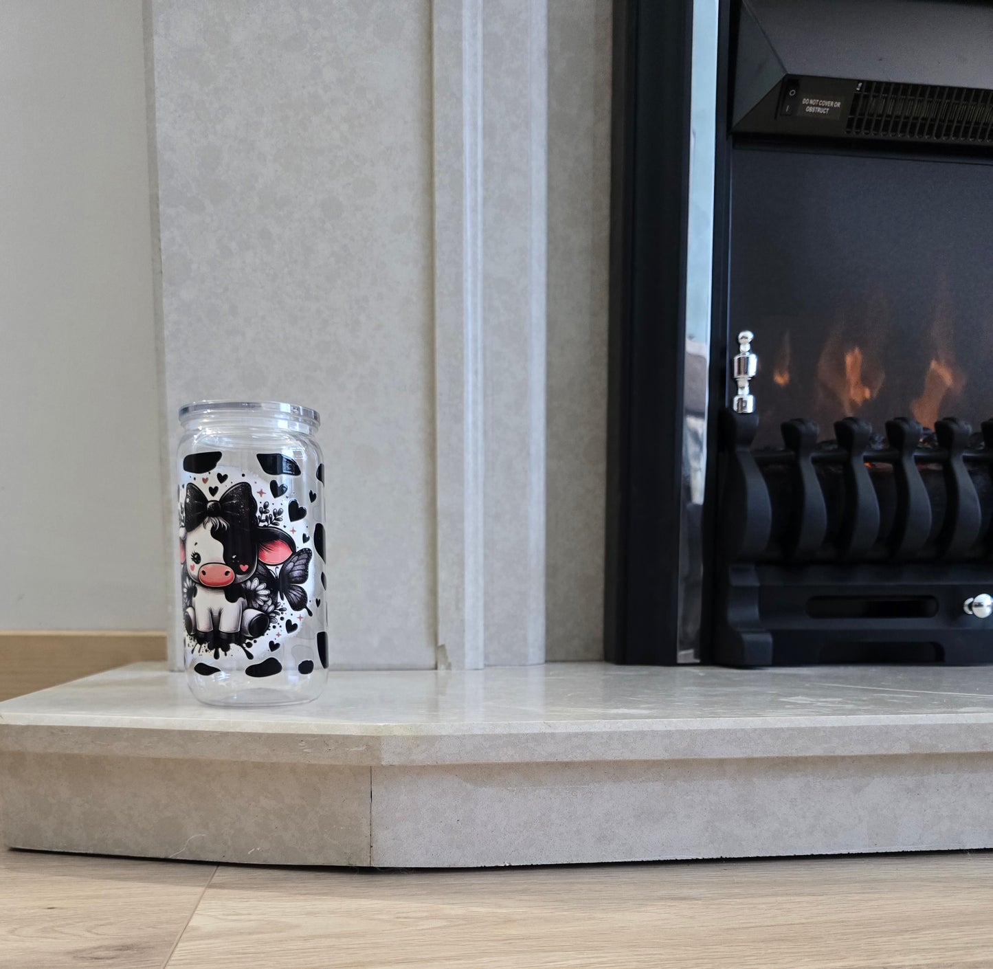 Plastic water bottle with straw & lid