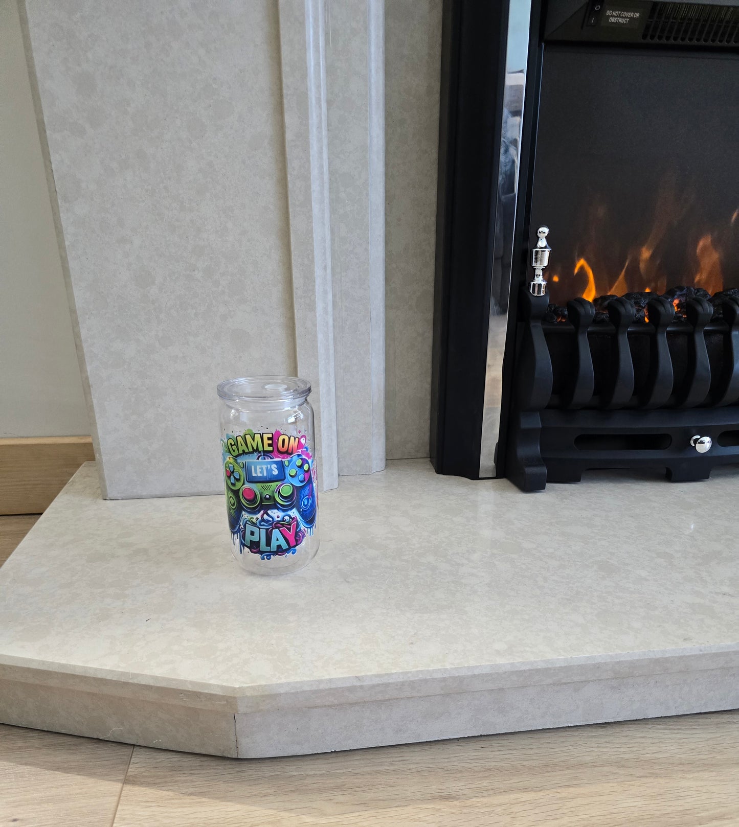 Plastic water bottle with straw & lid