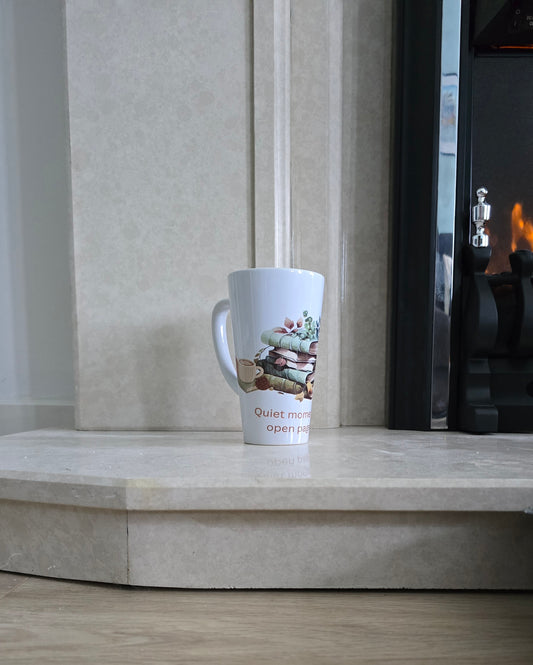 Latte Mug, Quiet moments open pages